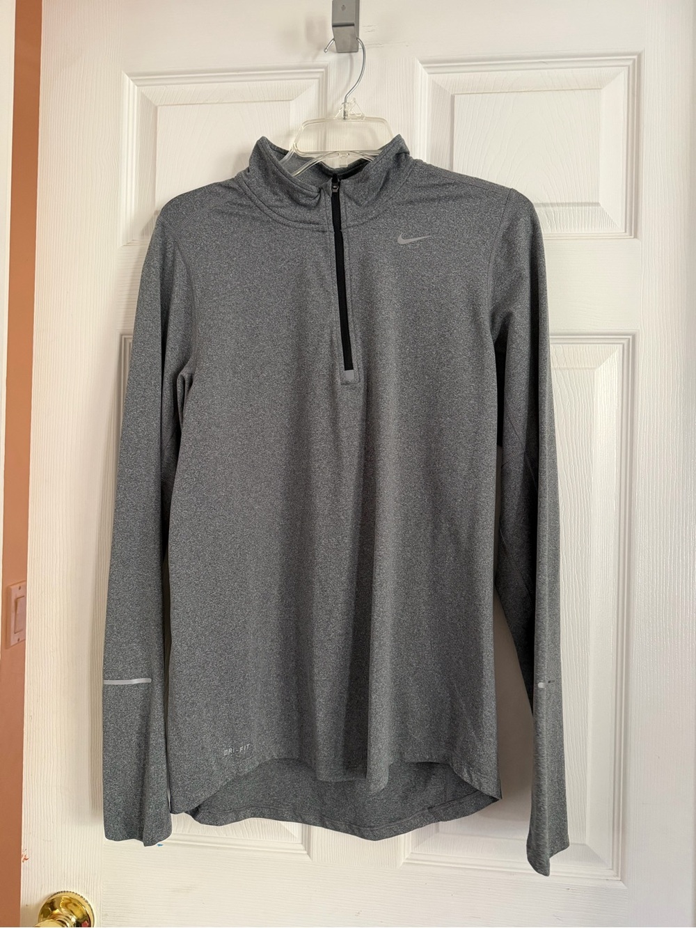 Nike Gray Heather 1/4 Zip Performance Top